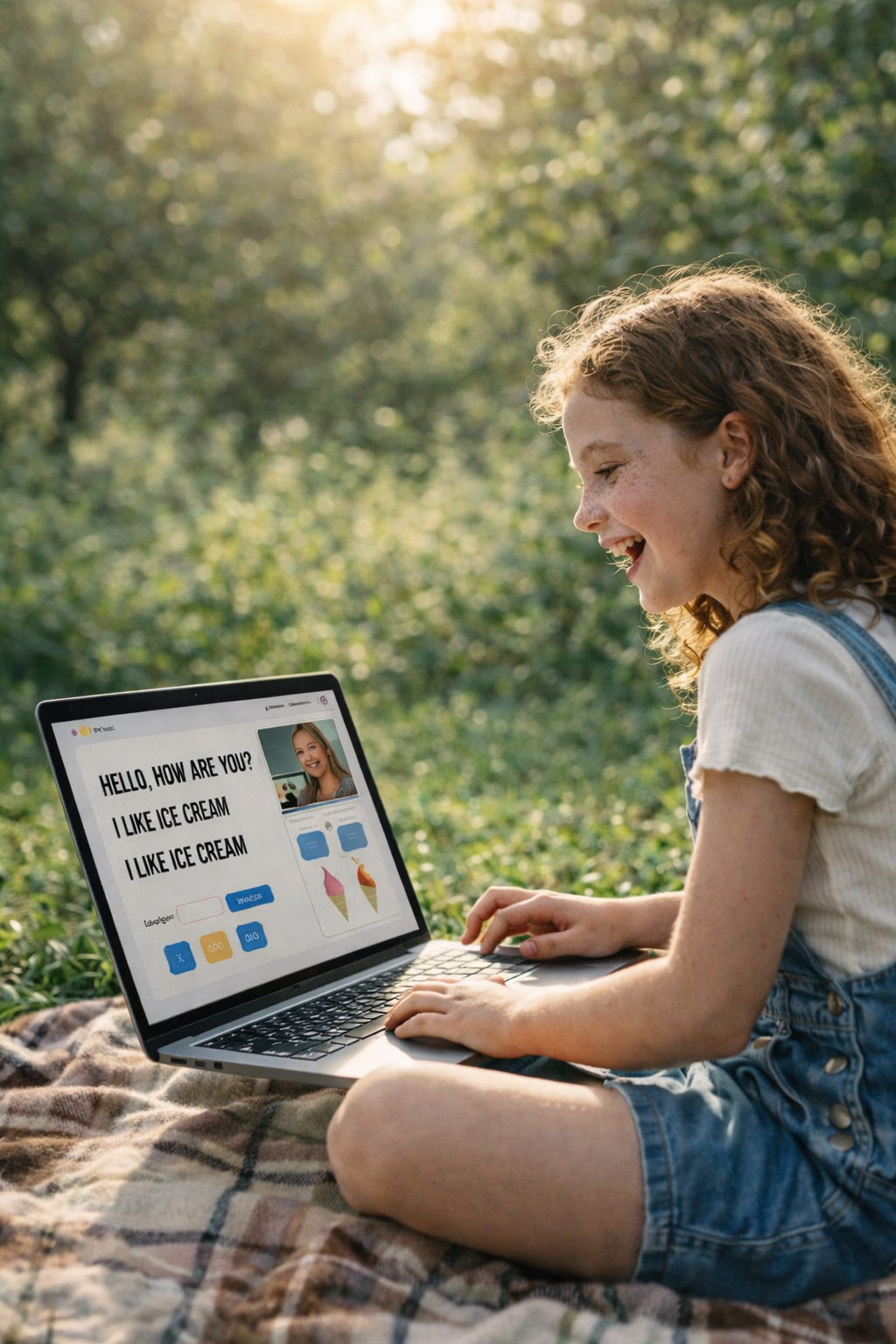 Ребёнок занимается английским онлайн