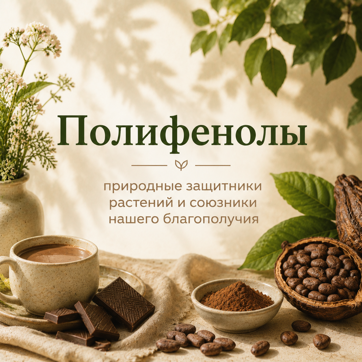 Полифенолы — природные защитные вещества растений содержащиеся в ягодах и какао.