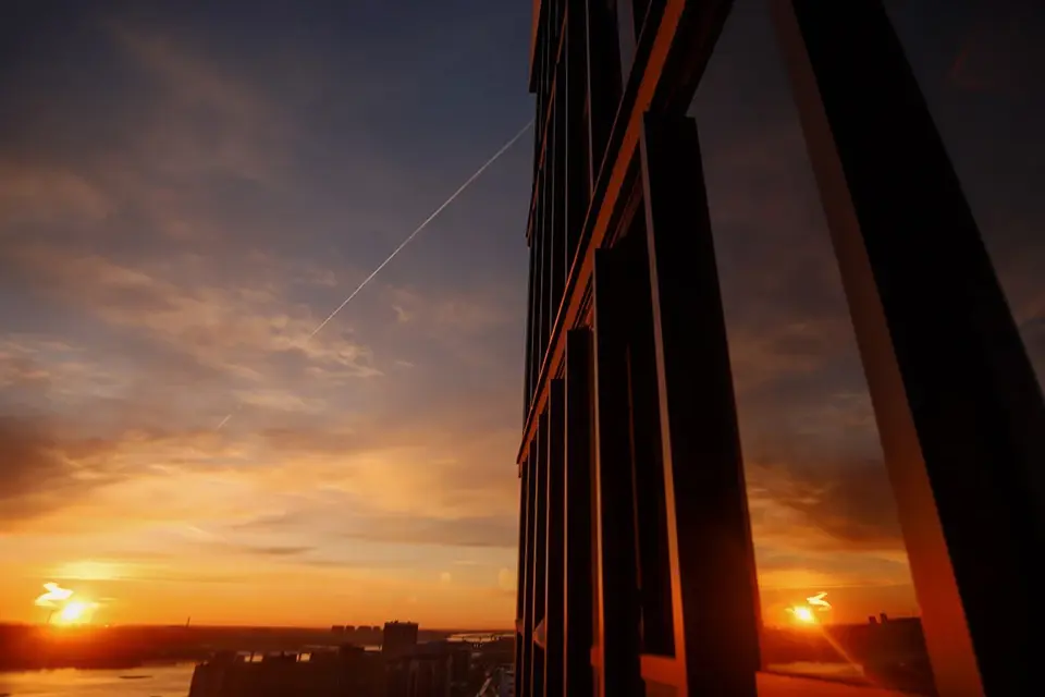 Панорамный вид Новосибирска — skyline и Локомотив Арена