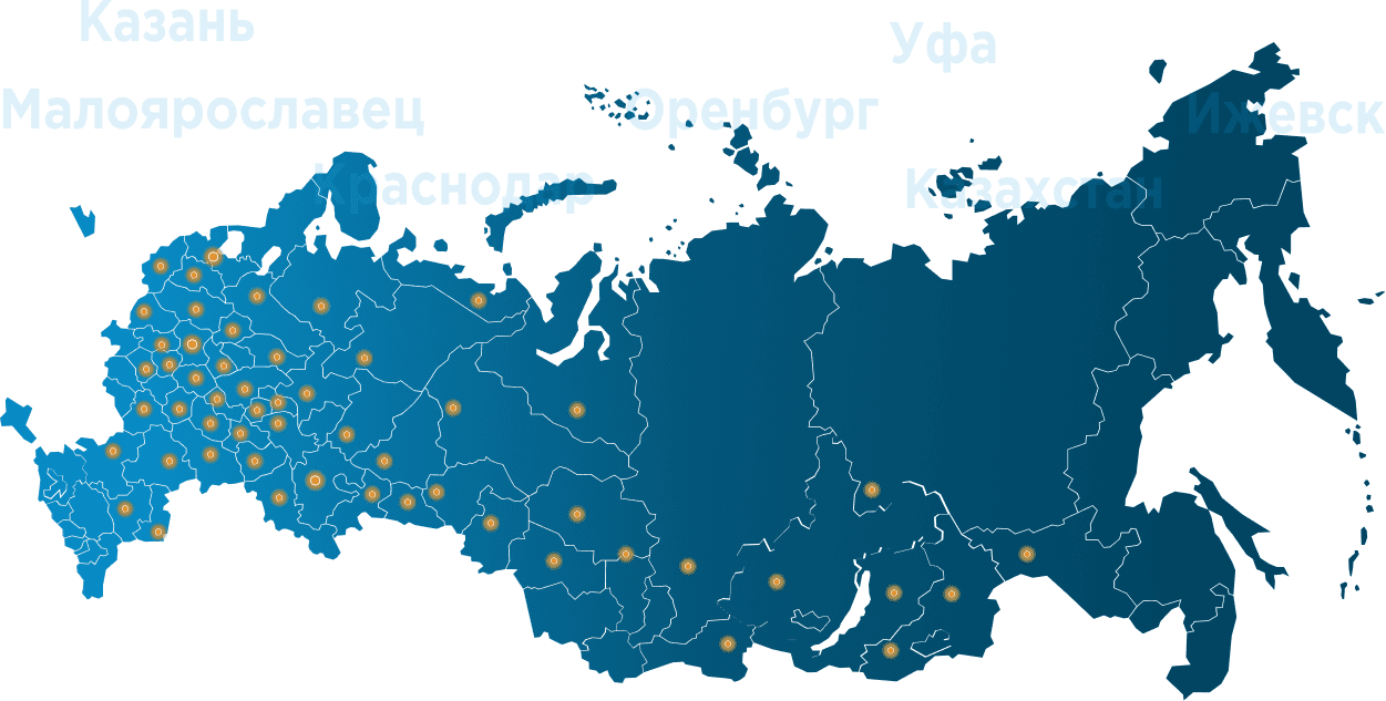 Карта поставок оборудования по городам России