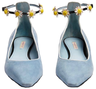 туфли из замши голубого цвета