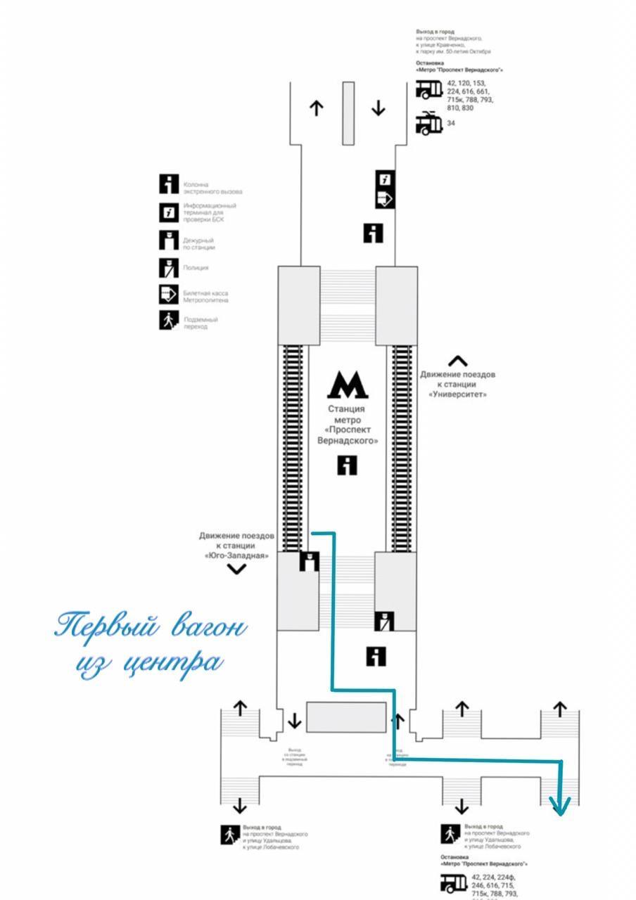 Схема станции проспект вернадского