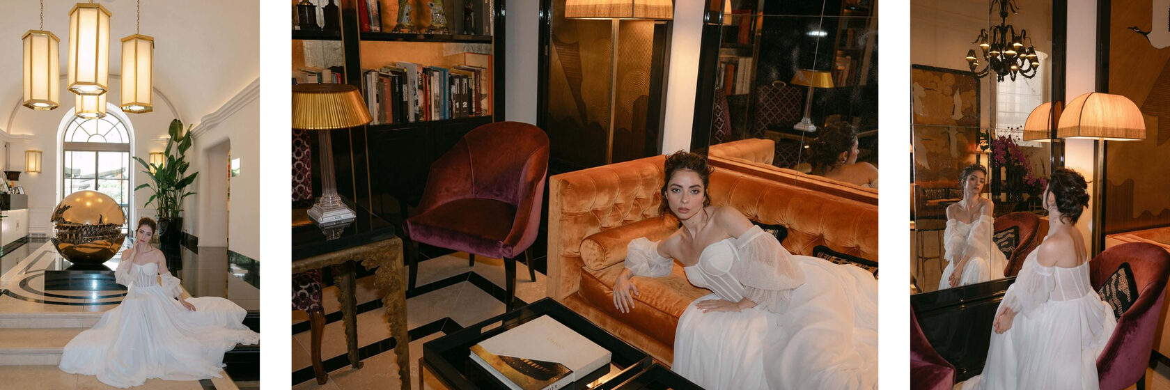Editorial: Michela in her wedding dress, Palazzo Ripetta, Rome