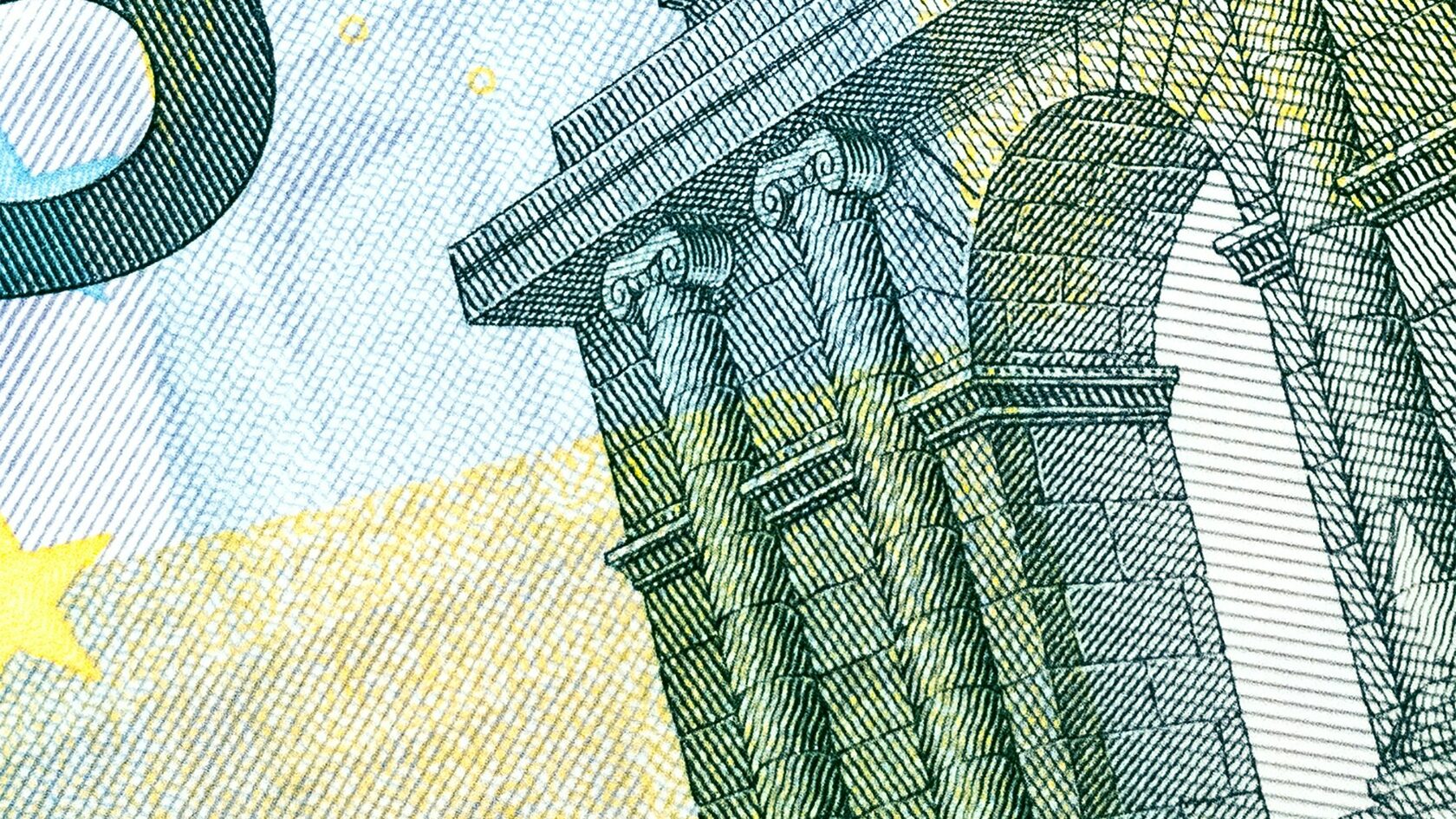 Detail of a euro banknote