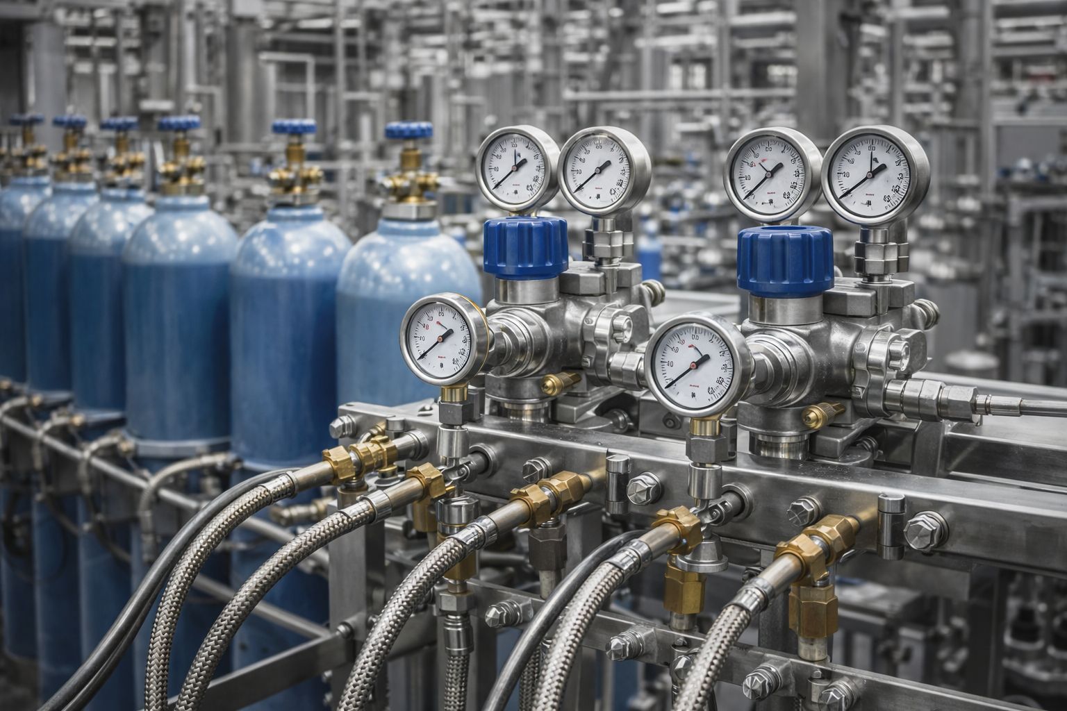 Система газоснабжения с рампой и редуктором — обеспечение стабильной подачи газа на производстве