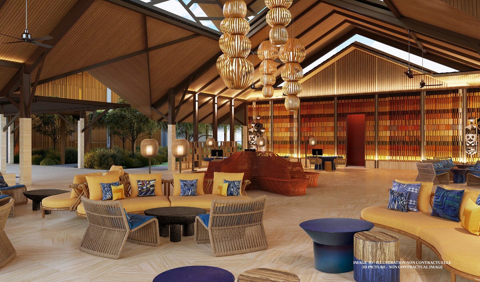 Визуализация общественного интерьера Club Med Borneo