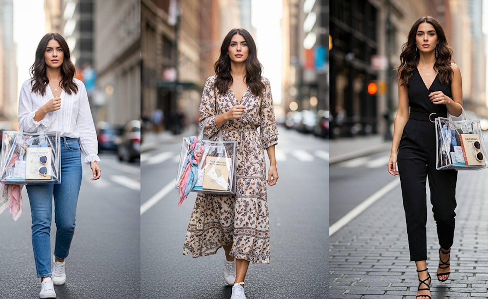 Як правильно поєднувати прозору сумку-шопер з різними стилями одягу