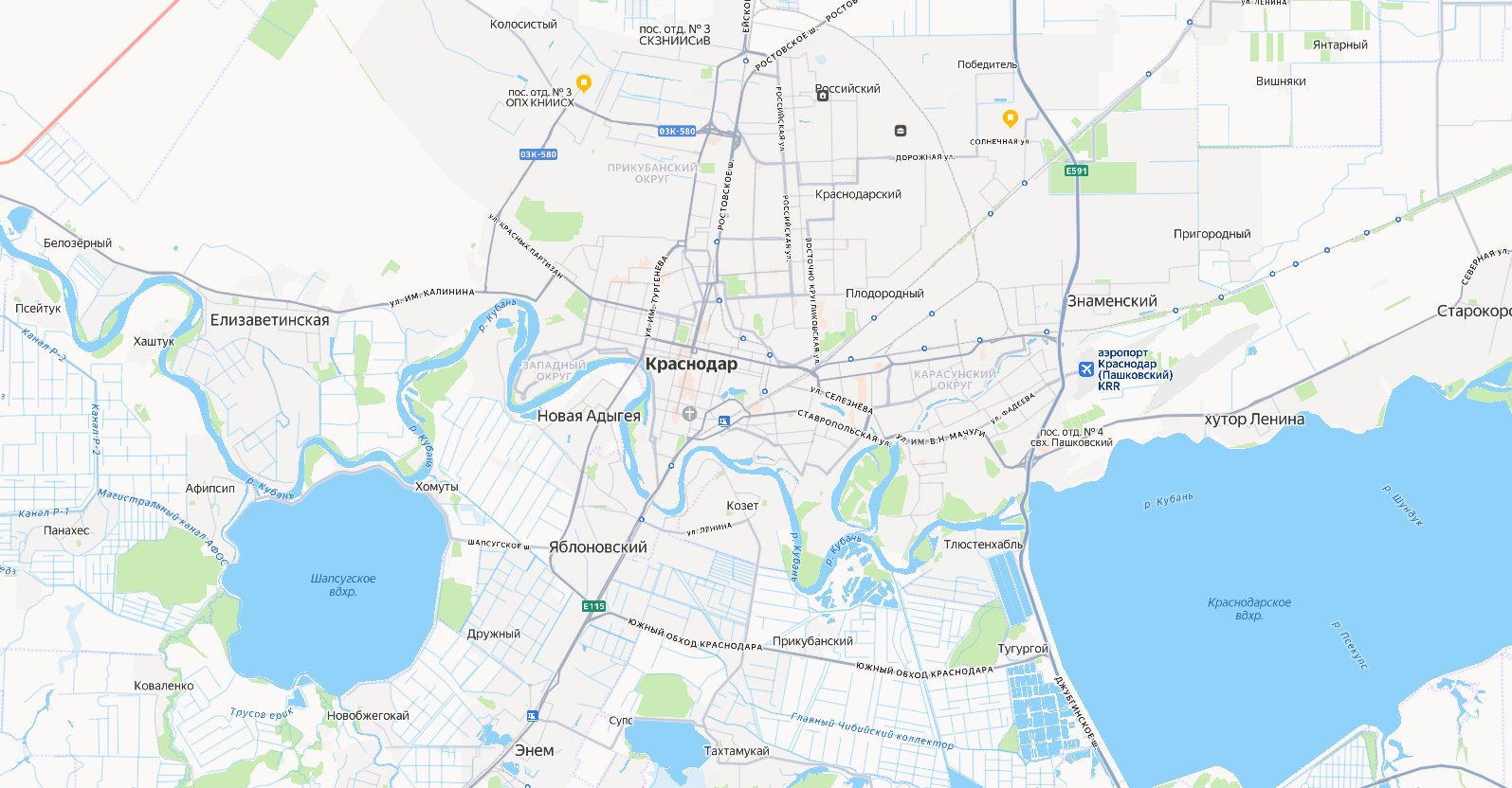 Map of Krasnodar