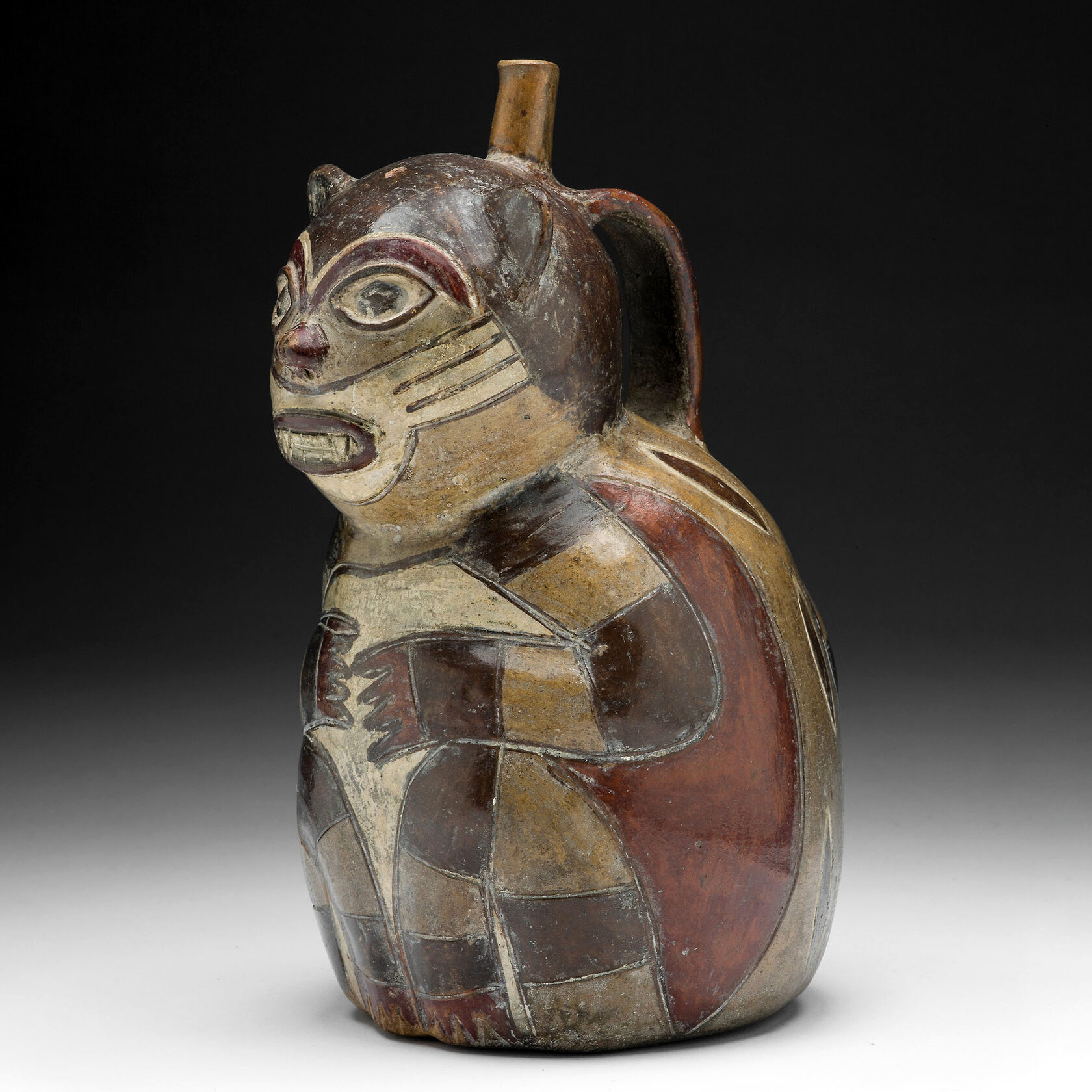 Сосуд в форме пампасской кошки. Наска, 180 г. до н.э. - 500 г. н.э. Коллекция Art Institute of Chicago.