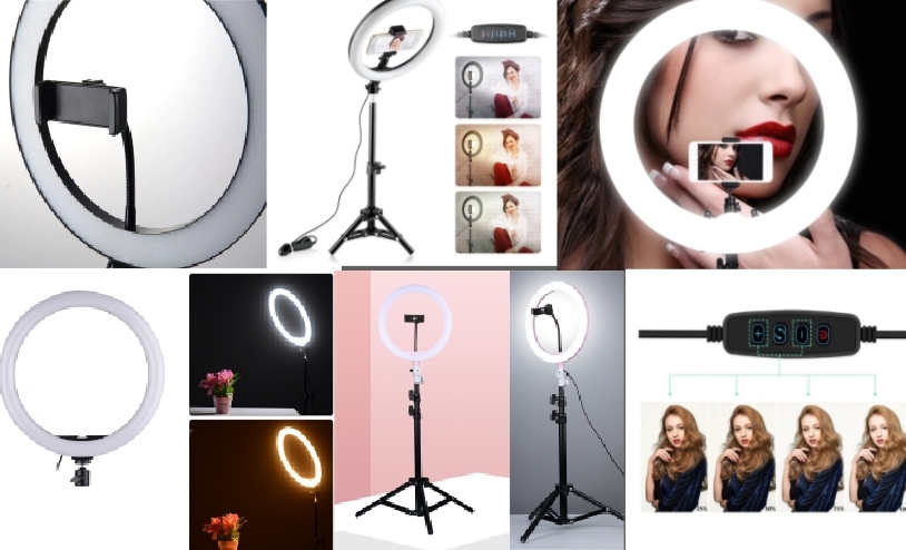 Лампа круглая для фотосъемки с держателем или штативом