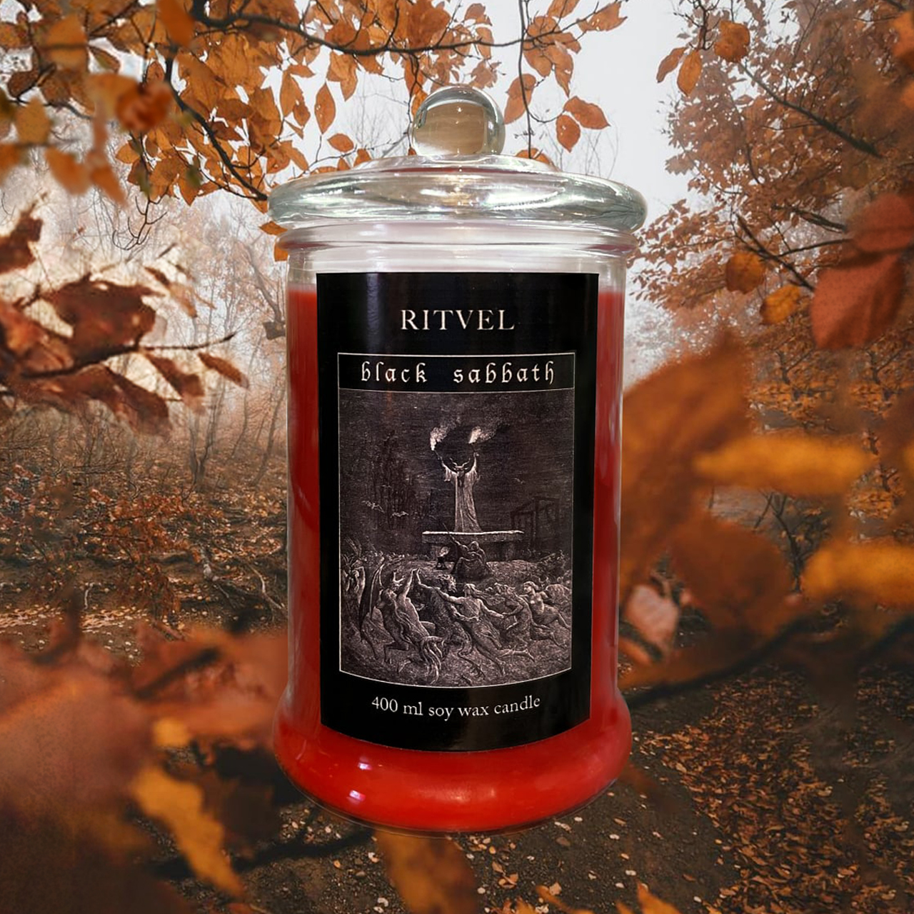 парфюмированная свеча из растительного воска с ароматом шабаша и вальпургиевой ночи 