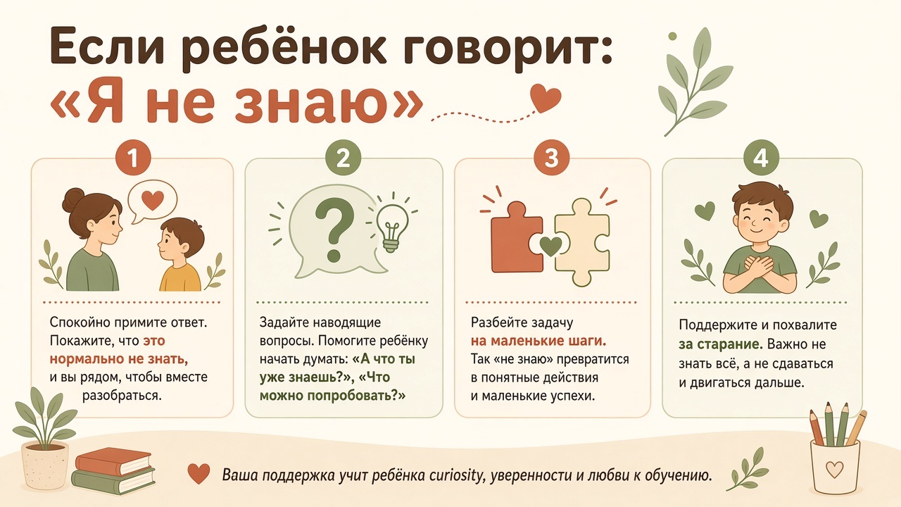 Как поддержать ребёнка, который не знает ответ