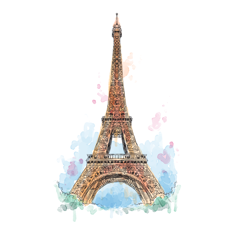 Эйфелева башня рисунок для торта