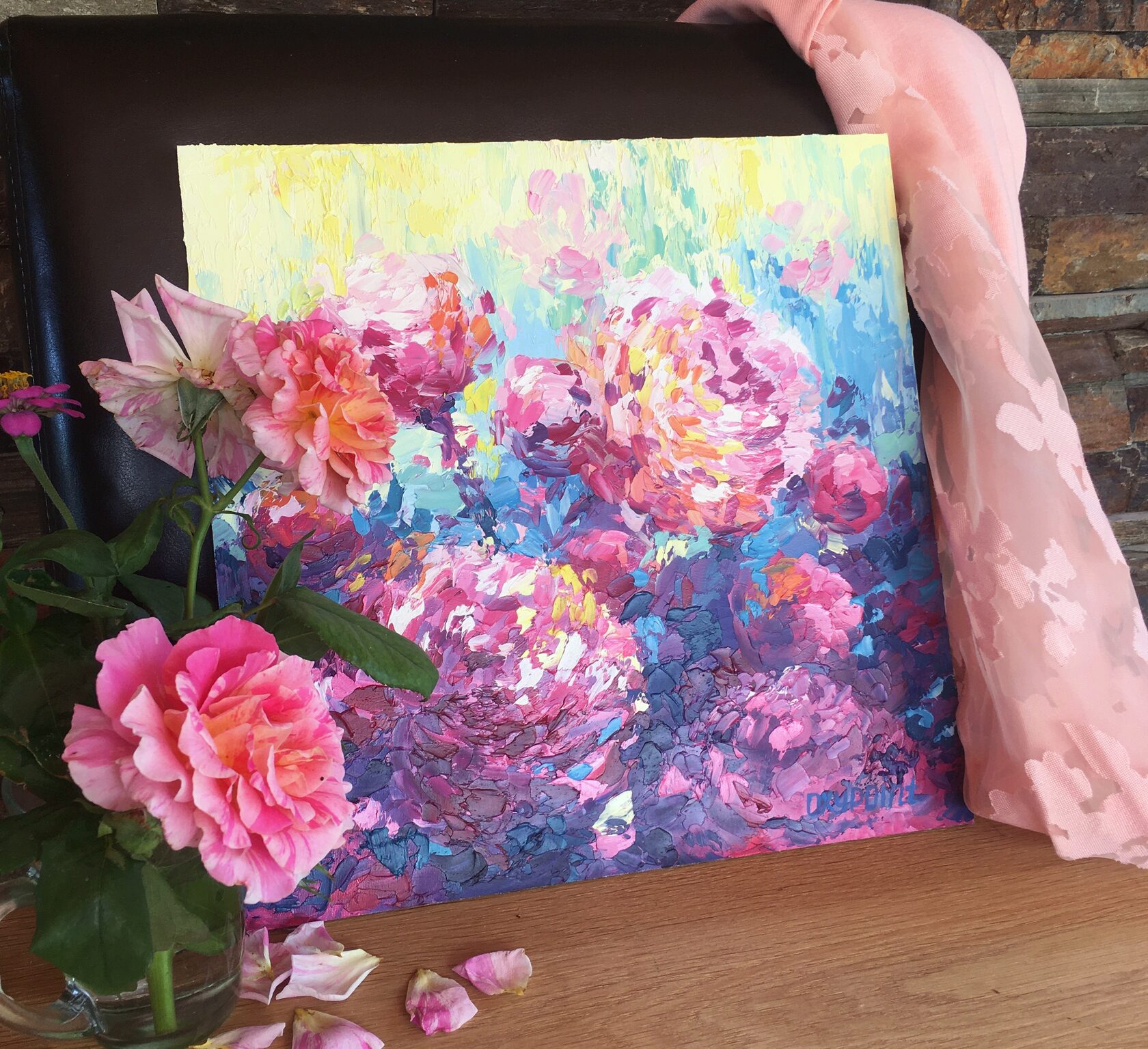 roses oil painting