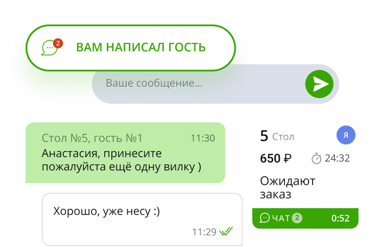 Чат с официантом