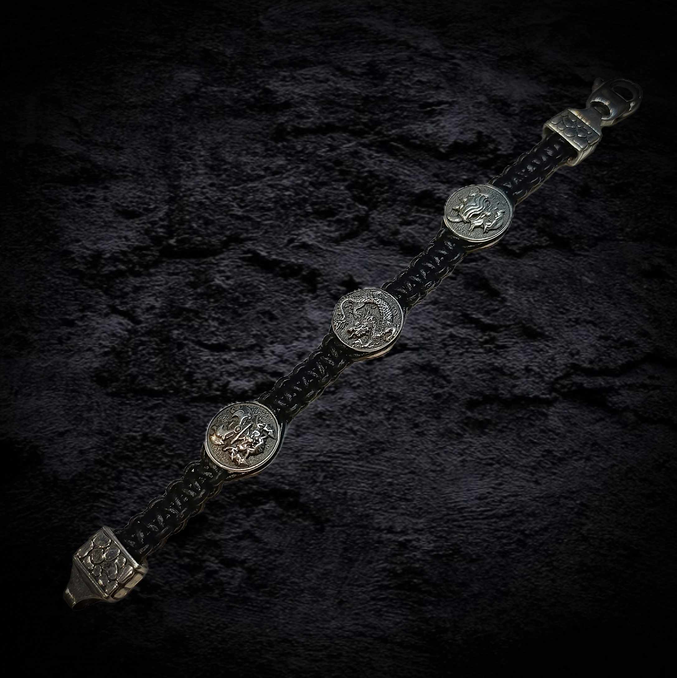 мужской браслет из серебра, браслет для мужчины, серебряный браслет.