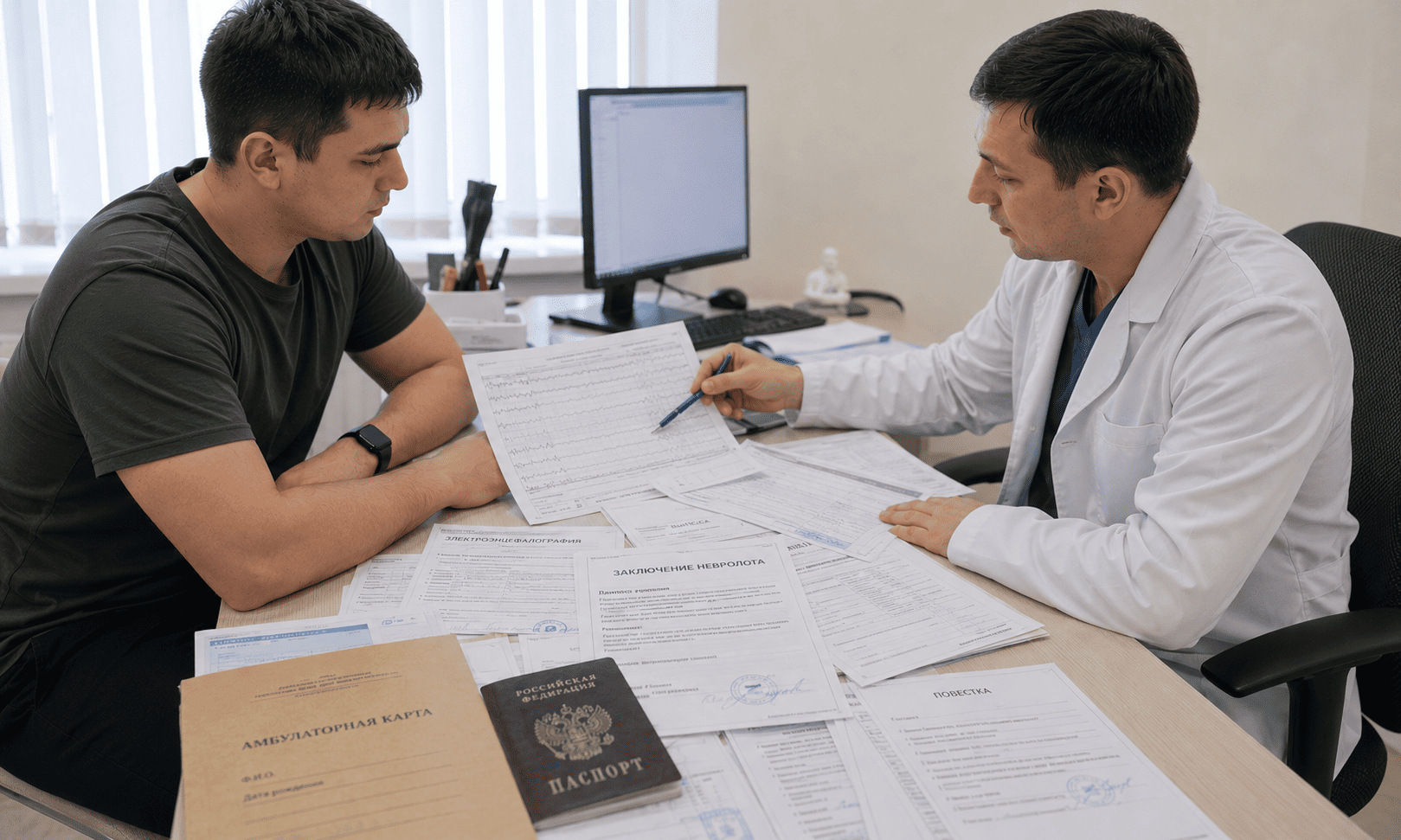 ЭЭГ с функциональными пробами и записи о зафиксированных приступах в медкарте