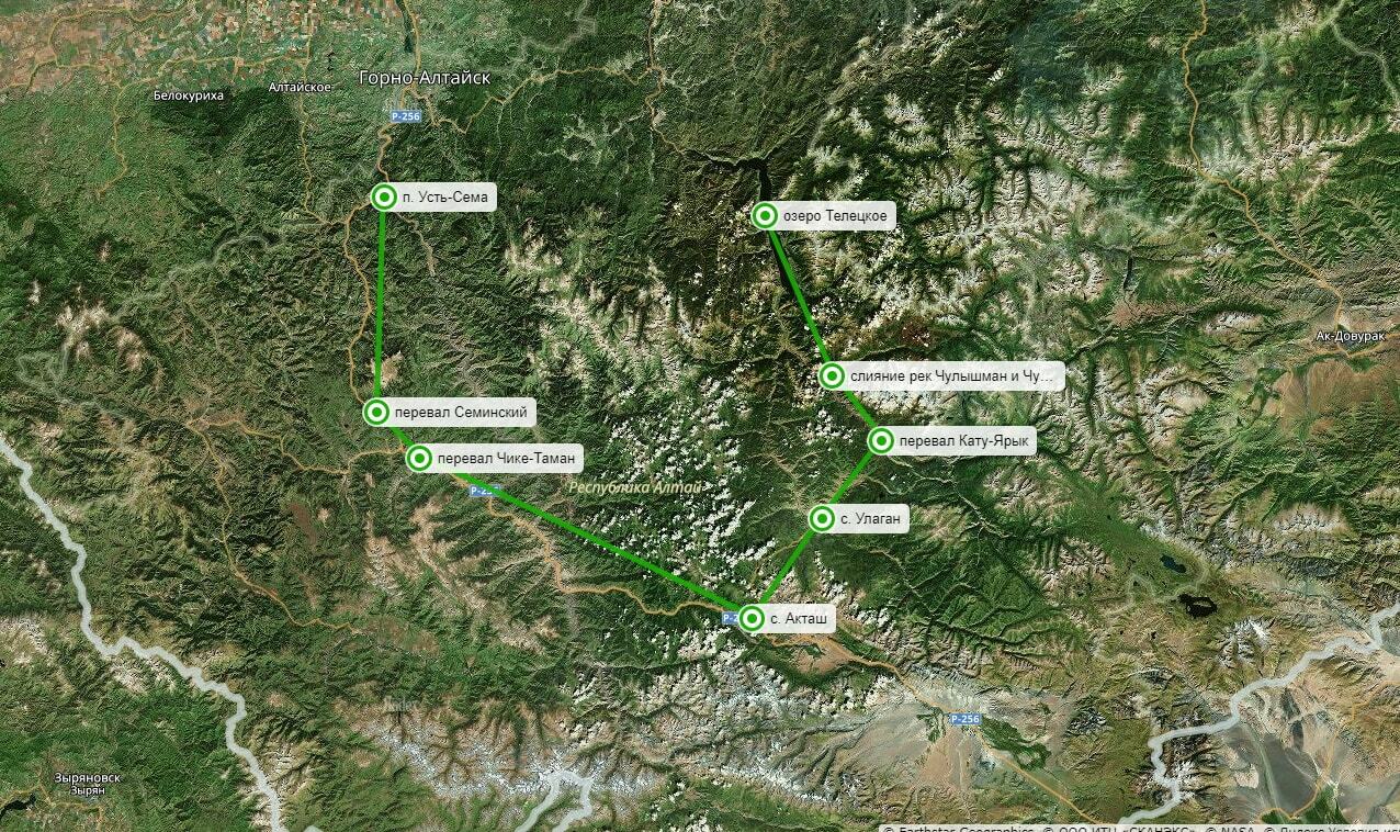 Карта алтая семинского перевала