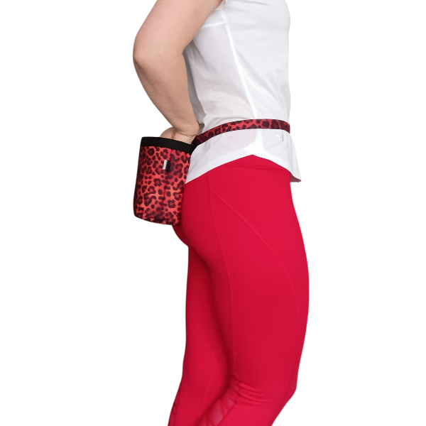 Chalk bag Leopard animal print for rock climbing and bouldering, gift for climbers