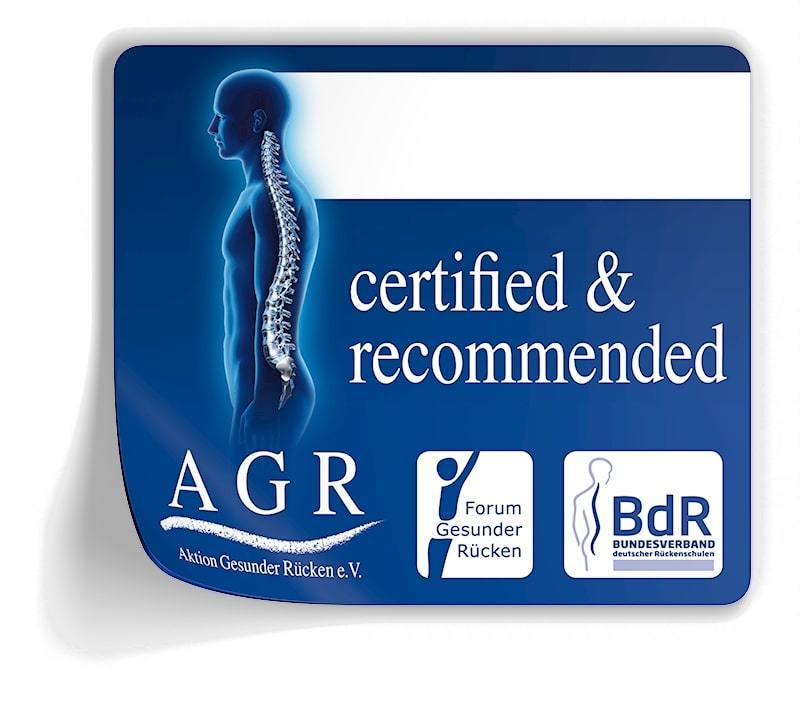 Сертифицировано ассоциацией здоровой спины AGR