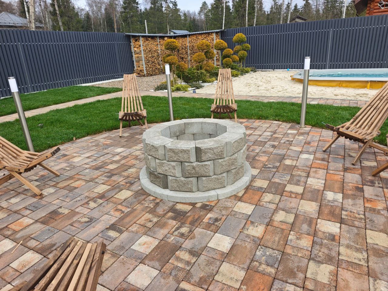 установка очага для костра