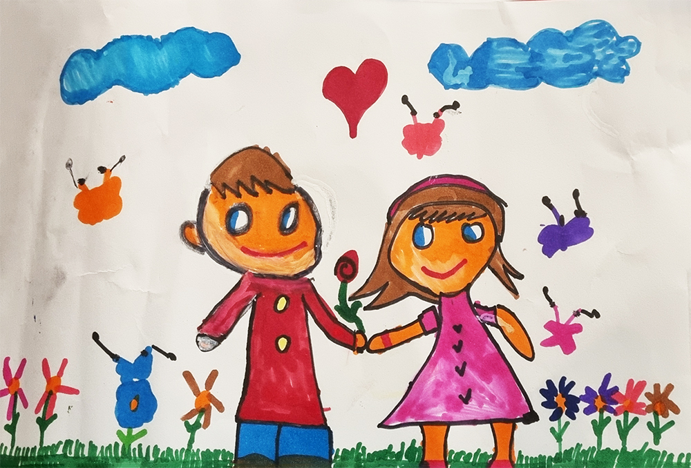 Побажання радості українським дітям - малюнок конкурсу дитячої творчості в Баку - Азербайджан