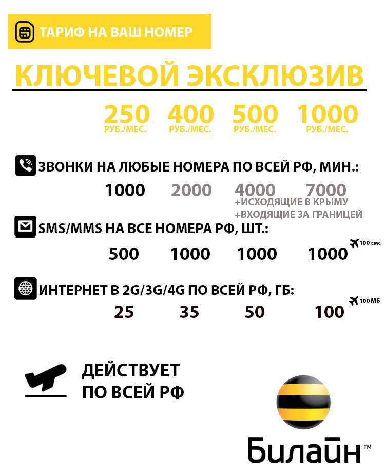 Ключевой 1000 билайн описание