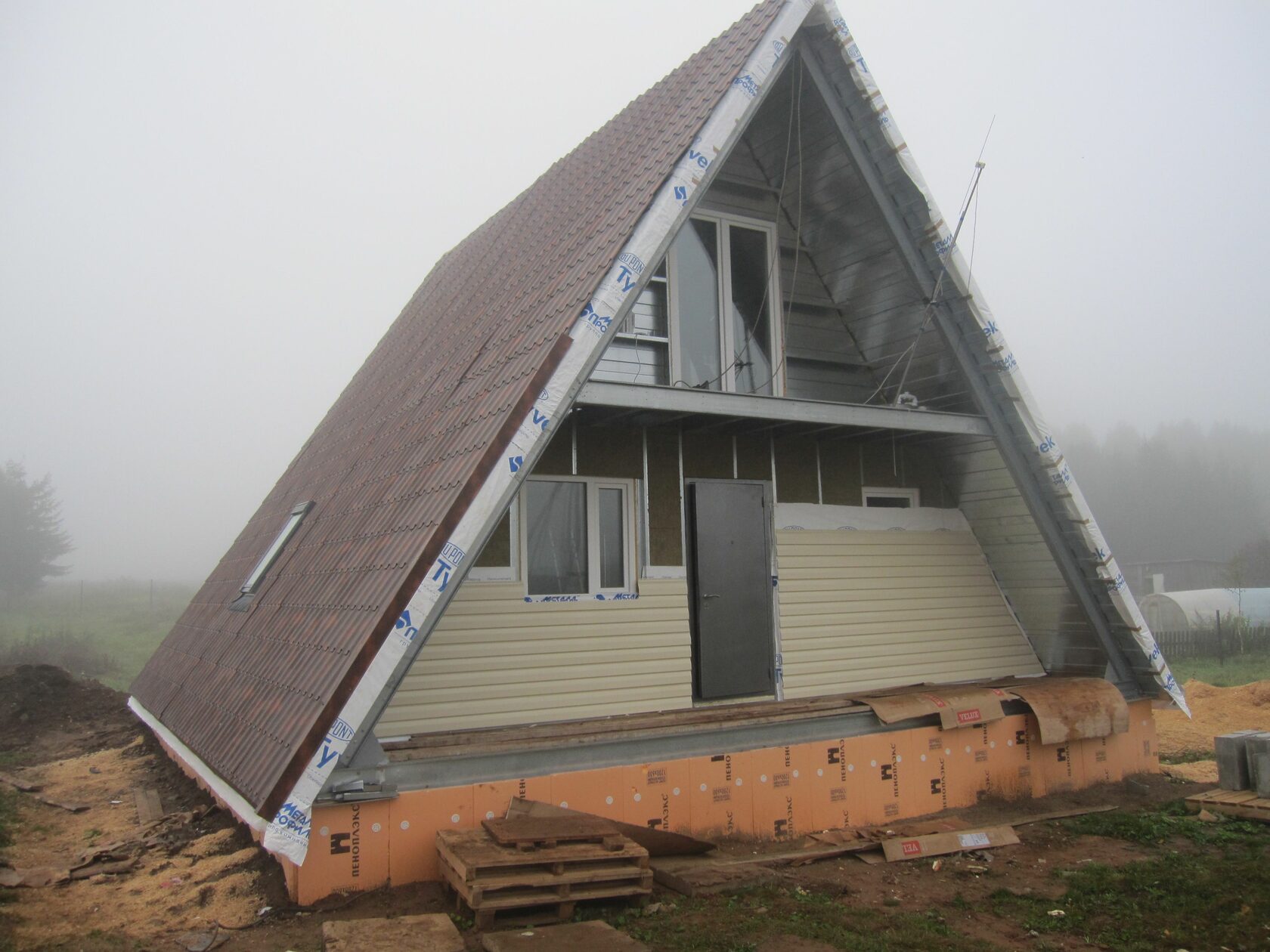 Строительство A-Frame дома из ЛСТК профиля