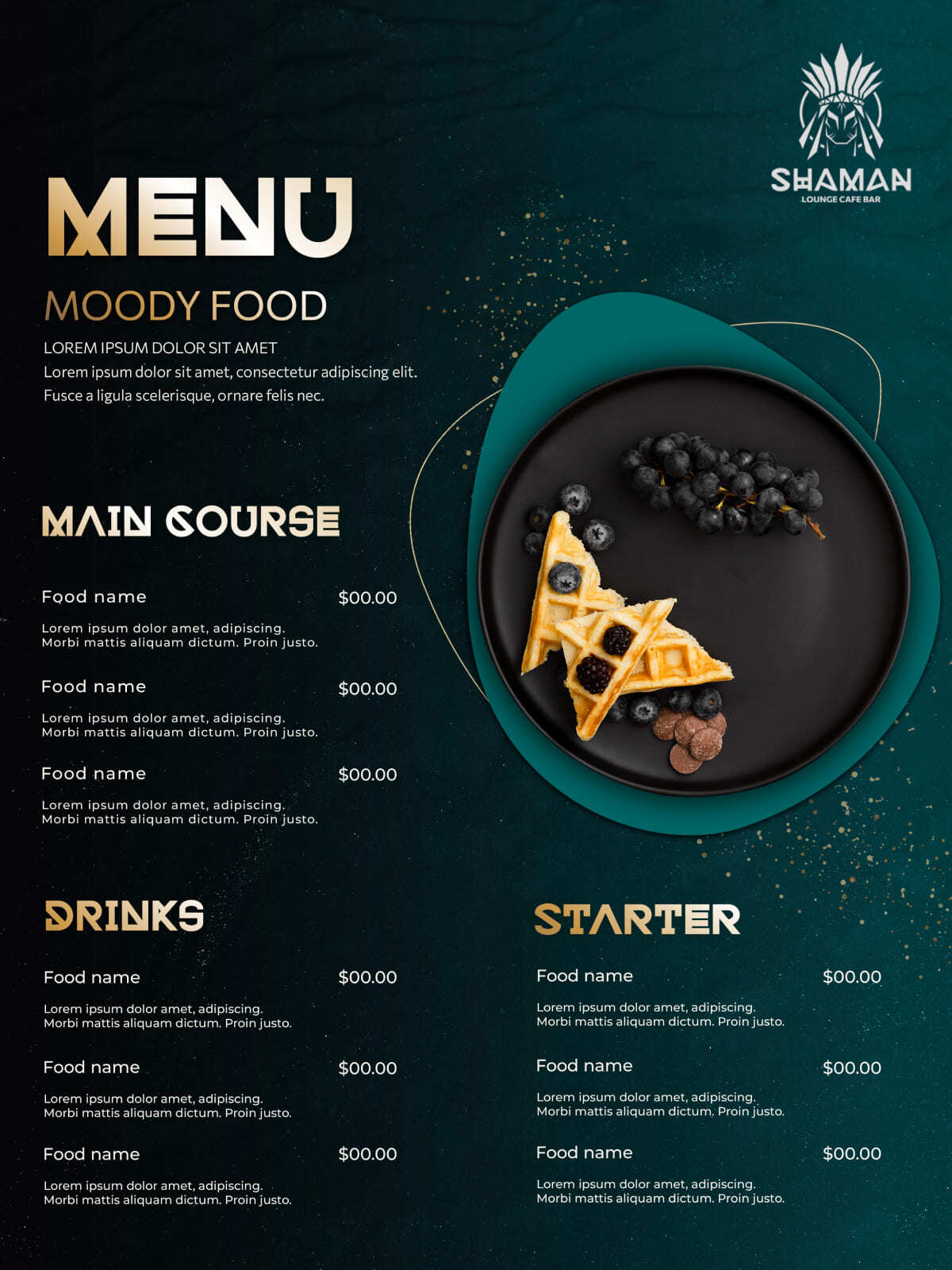 SHAMAN Lounge Cafe Bar брендинг: позиционирование бренда, айдентика, печатная продукция