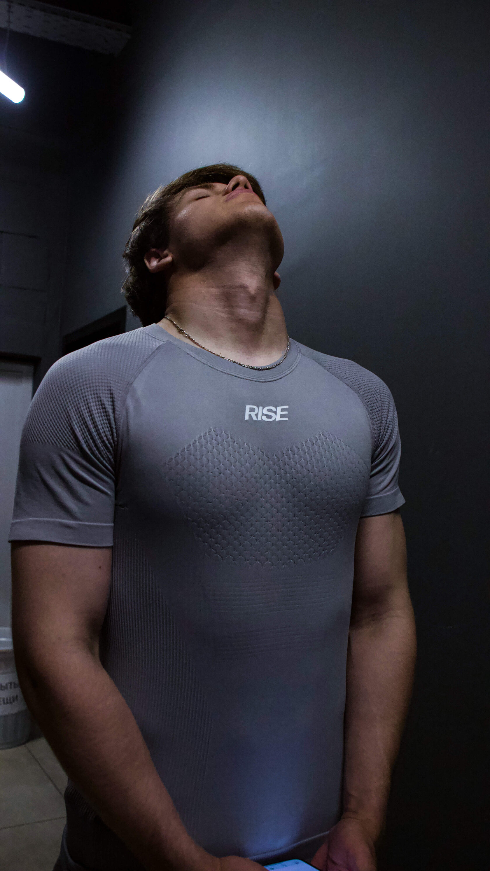 Мужская футболка-рашгард Rise серая для тренировок