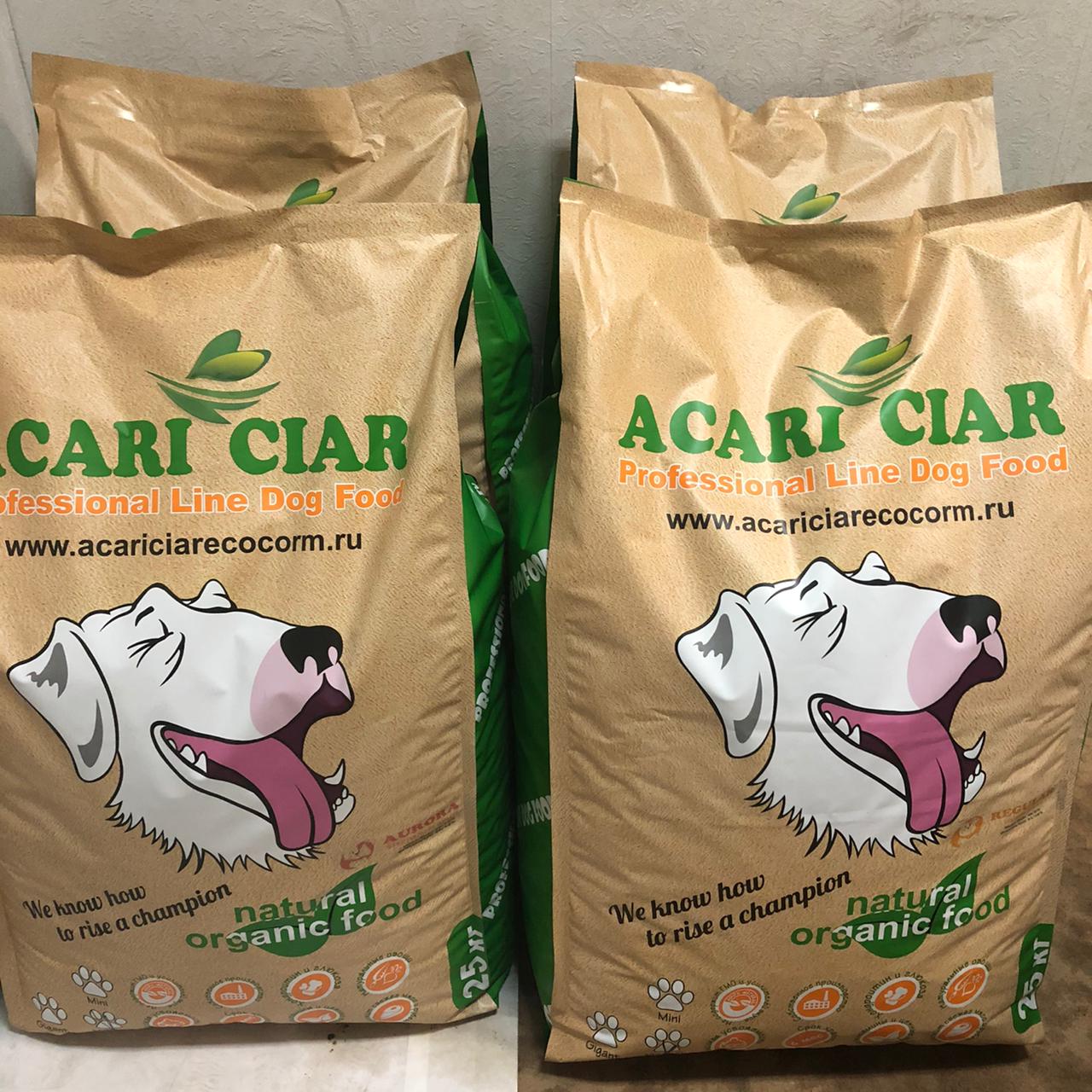 Acari ciar корма купить. Корм Акари Киар для собак. Acari Ciar корм для собак гипоаллергенный. Корм для собак Акари Киар для щенков. Корм Акари Киар 25 кг.
