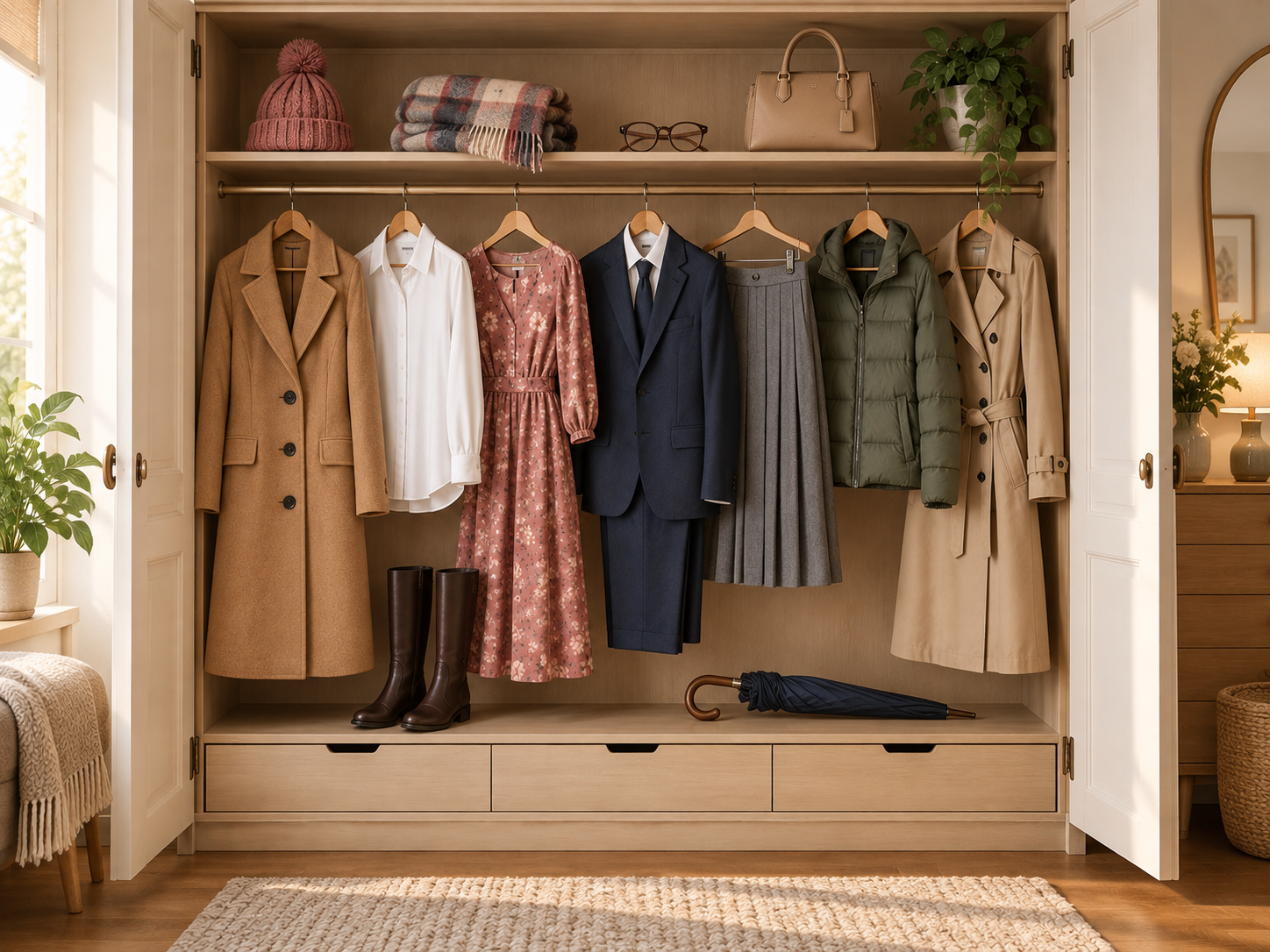 Wardrobe with A2 clothes and accessories