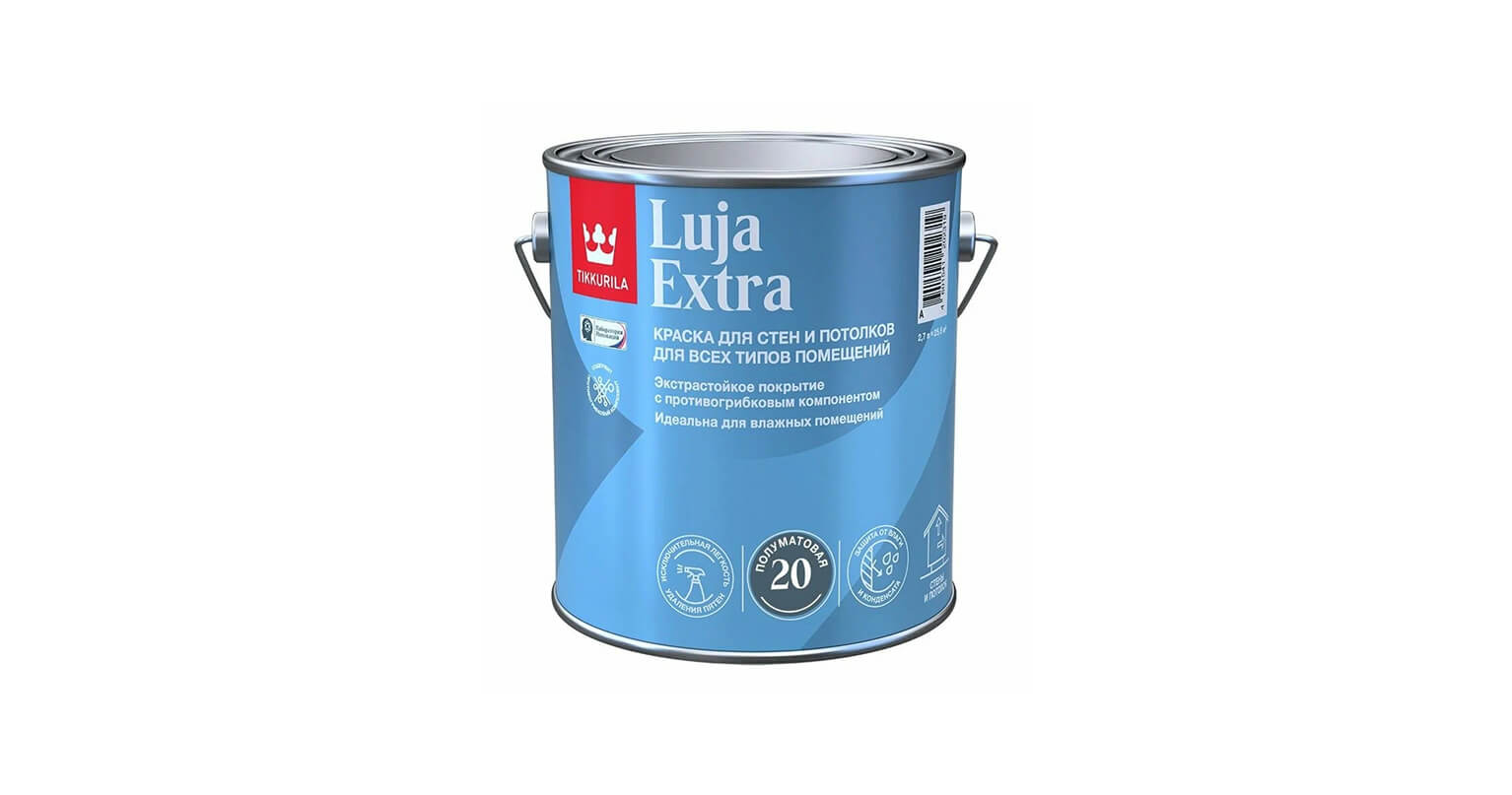 Краска Tikkurila LUJA EXTRA экстра-стойкая A полуматовая 2,7л