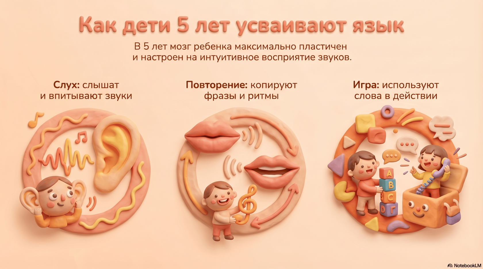 Как дети 5 лет усваивают язык