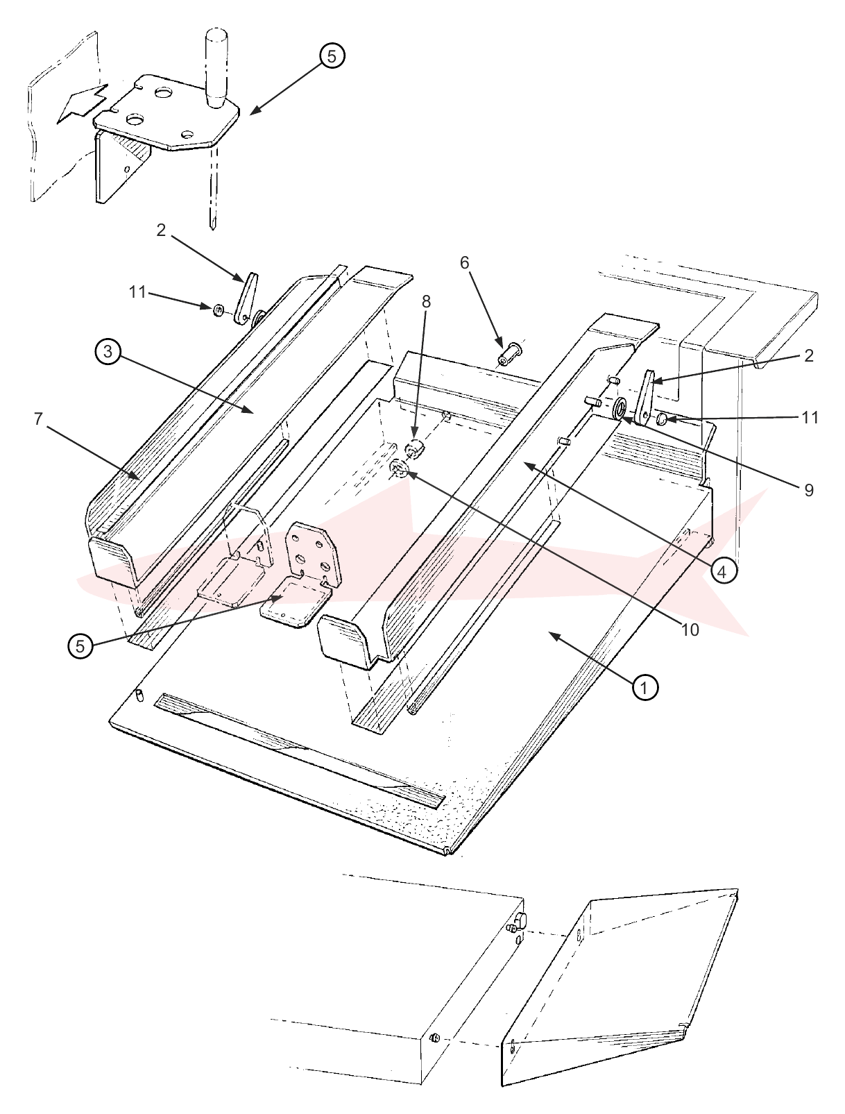 Morgana AutoCreaser Mk2 7-08-01 Stacker Assembly — схема деталей