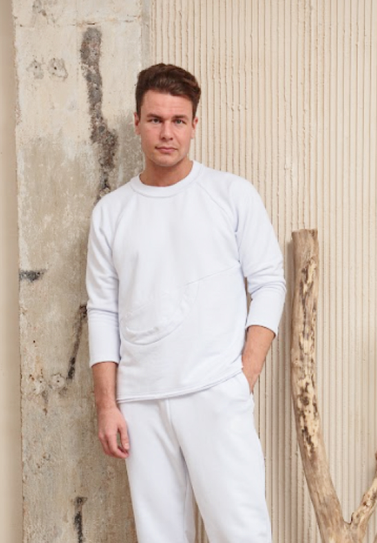 Рубашка женская домашняя и для йоги. Цвет белый, хлопок – фото