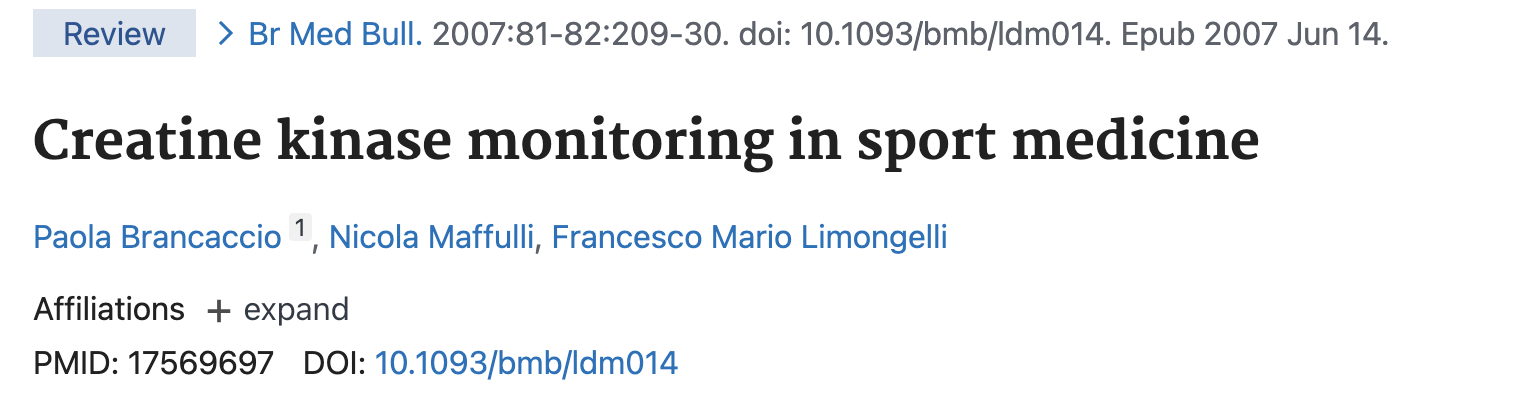 Illustration for the creatine kinase monitoring study 4