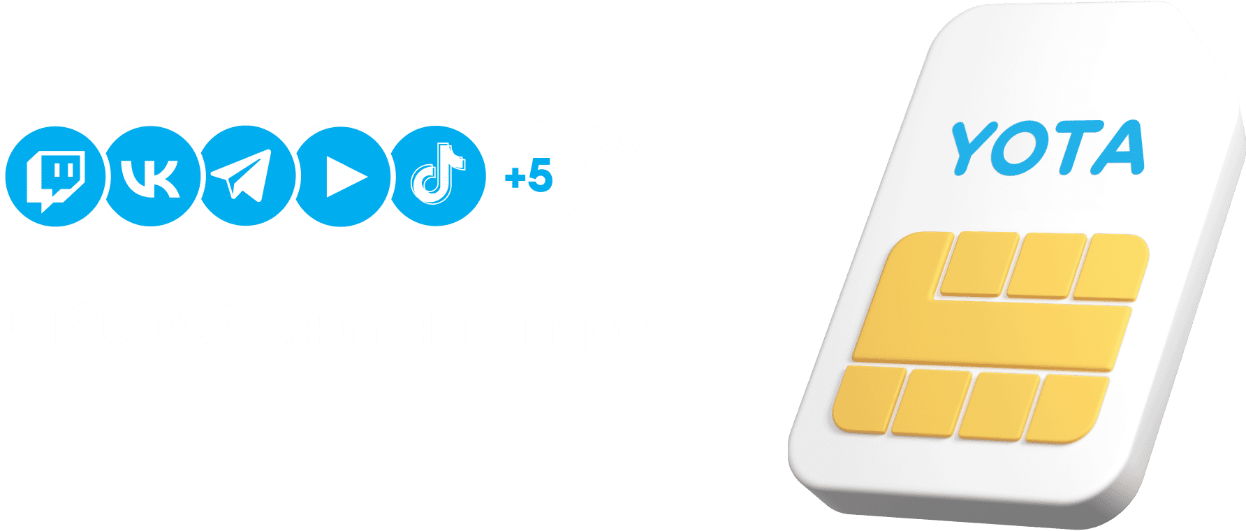 Акция «С Yota — можно всё!» | Безлимит на приложения и подписка на Литрес  при оформлении Sim-карты