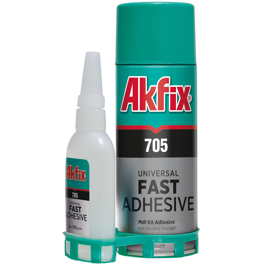 Двухкомпонентный клей Akfix 705 MDF Kit 125&nbsp;г. + 400 мл&nbsp;активатор.