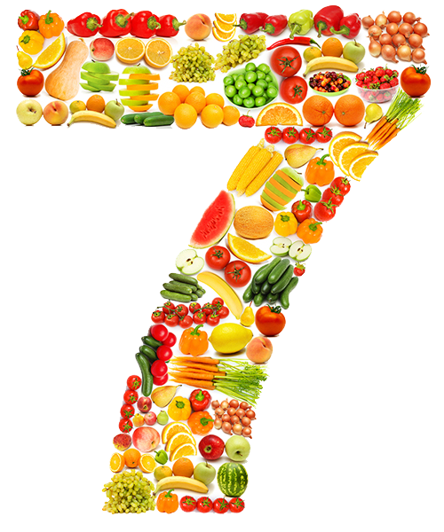 Цифры из овощей. Цифры из фруктов. Цифра 7 из овощей. Цифры из еды.