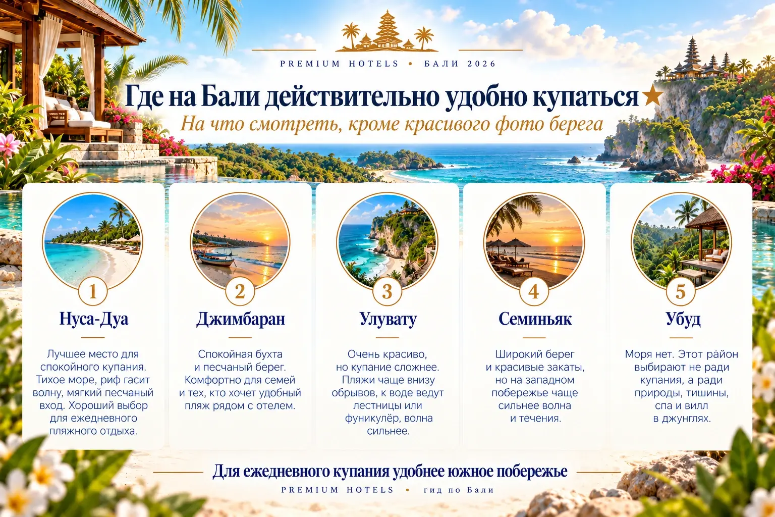 Где на Бали действительно удобно купаться