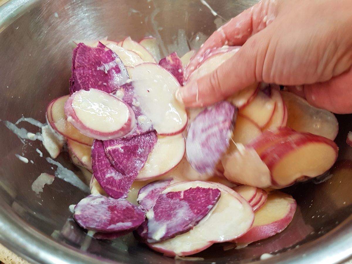 Гратен с бурратой и базиликом