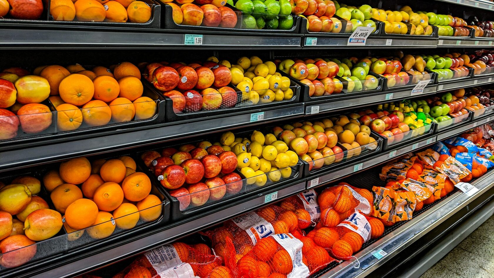 Fresh produce in a supermarket