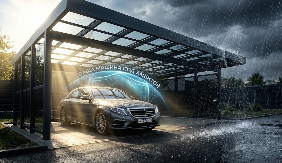 Современный автомобильный навес