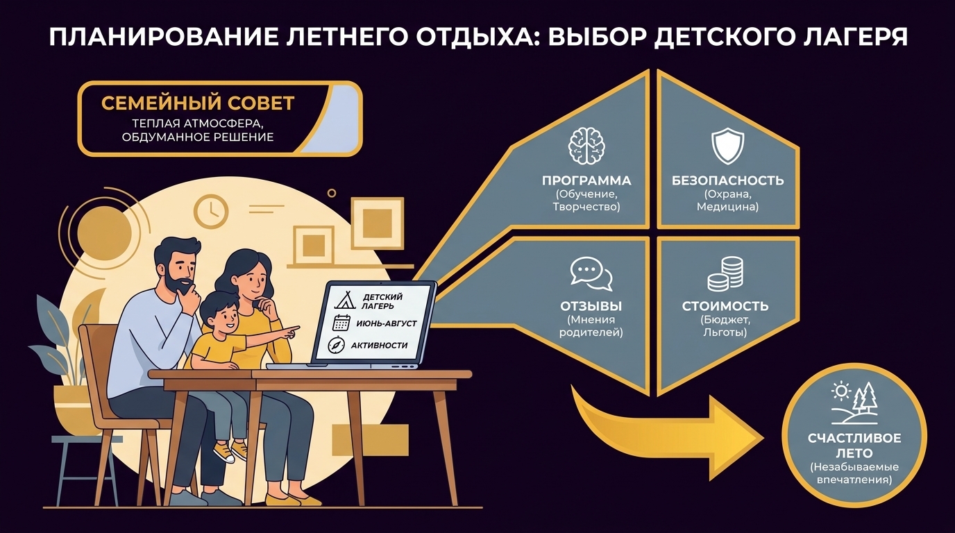 Семья планирует летний отдых ребенка