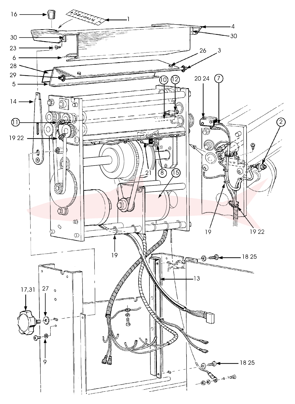 Morgana AutoCreaser Mk2 7-06-04 Creasing Unit — схема деталей