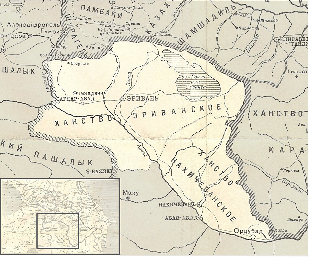 Азербайджанские ханства карта