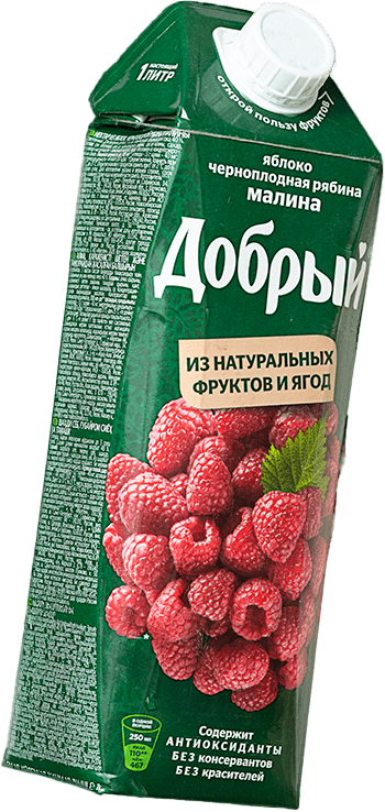 Сок добрый с малиной
