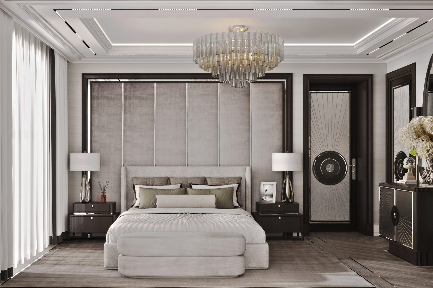 Дизайн спальни в стиле ар-деко