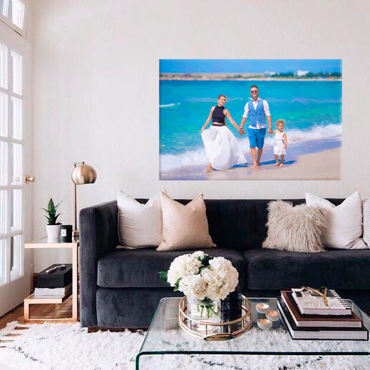 свадебная фотокартина в интерьере